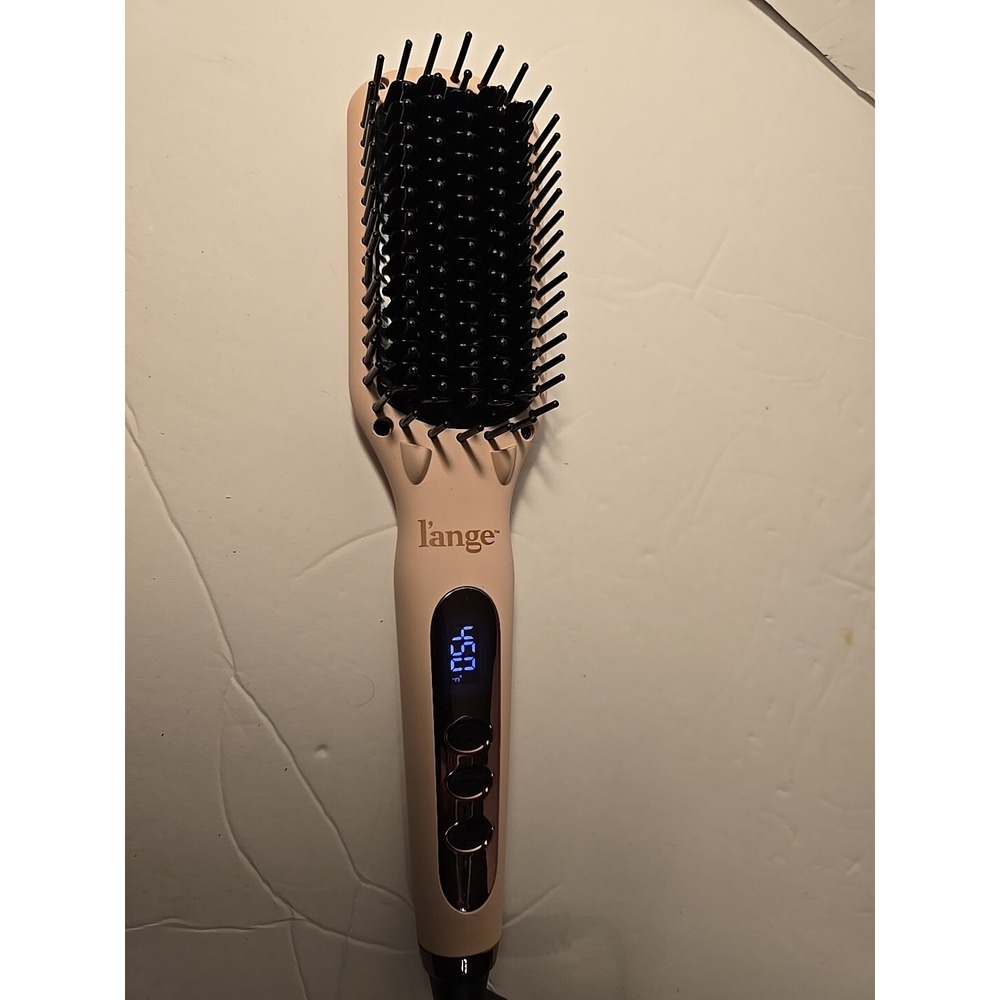 L'ange Le Vite Hair Straightener Heated Hairbrush 3 Temp Levels‎ Rose Gold Pink